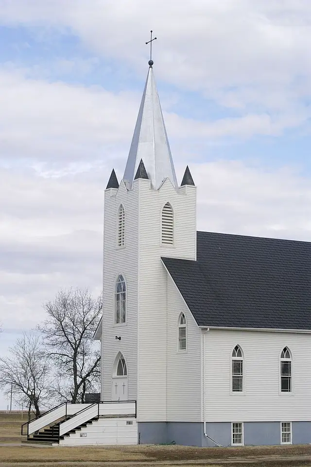 Lutheran church with steeple